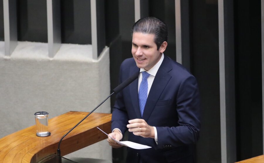 Na abertura dos trabalhos do Congresso Nacional, Hugo Motta reforçou discurso em defesa da estabilidade institucional. Foto: Bruno Spada/Câmara dos Deputados