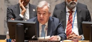 Secretário-geral da ONU, António Guterres, discursa no Conselho de Segurança sobre a ameaça da inteligência artificial à paz e segurança internacionais