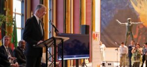 Representante permanente do Brasil nas Nações Unidas, Sergio França Danese, discursa em cerimônia alusiva ao Dia Mundial da Língua Portuguesa