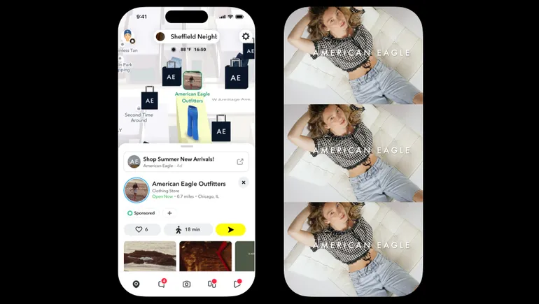 American Eagle dirige as compras de volta às aulas com mapa snap