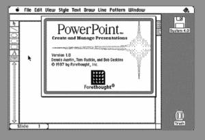 Uma captura de tela de uma versão anterior do PowerPoint.