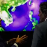 Marcio Aguiar, diretor da divisão Enterprise da Nvidia para América Latina, e Fernando Haddad: ministro foi aos EUA para atrair investimentos de big techs e acena com benefícios fiscais para data centers.