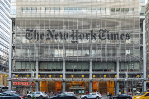 Fachada do prédio do The New York Times, em Nova York