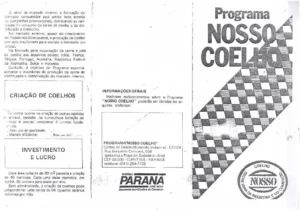Folder explicativo do programa Nosso Coelho, do governo do Paraná