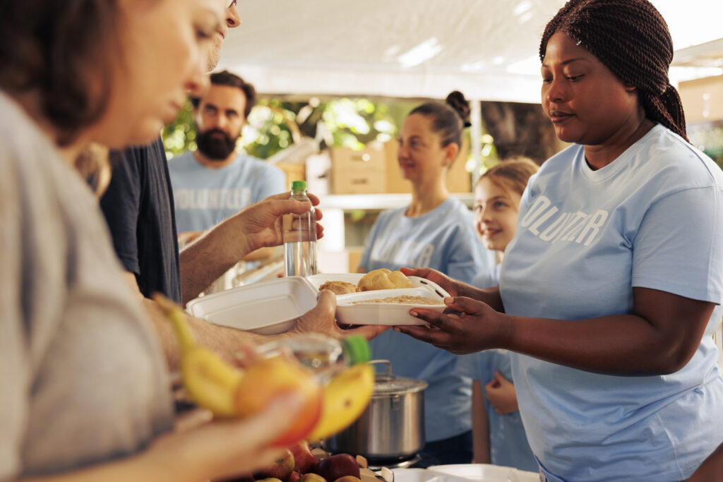 United for hunger relief at a food drive