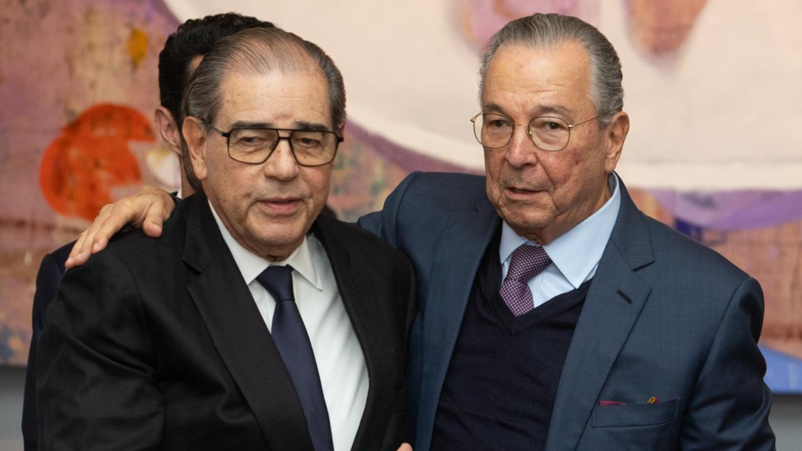 Maurilio Biagi Filho e Manoel Felix Cintra Neto durante encontro que reuniu homenageados históricos do prêmio “Person of the Year”, da Brazilian-American Chamber of Commerce, na programação da Brazil Week, em Nova York.