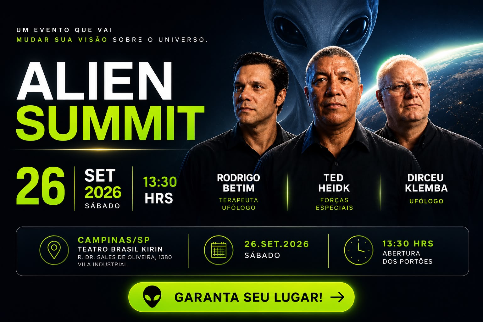 Alien Summit Campinas chega à 6ª edição reunindo pesquisadores da Ufologia Científica e Expansão da Consciência