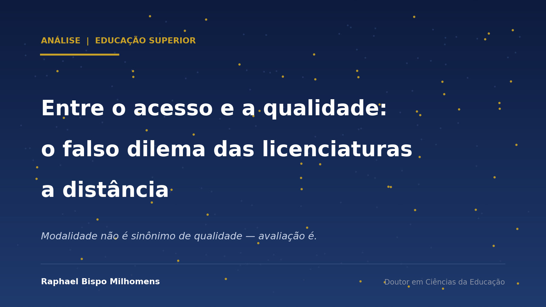 Entre o acesso e a qualidade: o falso dilema das licenciaturas a distância