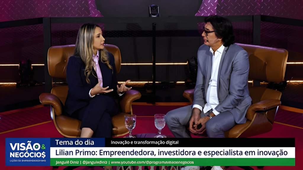 Lilian Primo participa do programa Visão & Negócios, apresentado por Janguiê Diniz, em entrevista sobre inovação, empreendedorismo e transformação digital.