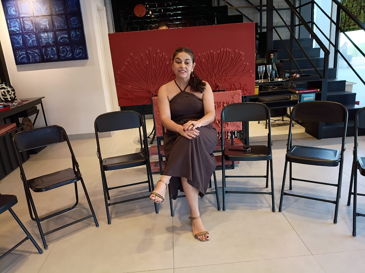 Morgana Souto Maior recebeu convidados em brunch no Centro do Rio